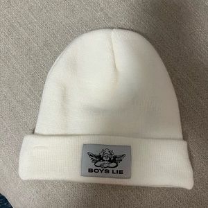 Boys Lie White Beanie